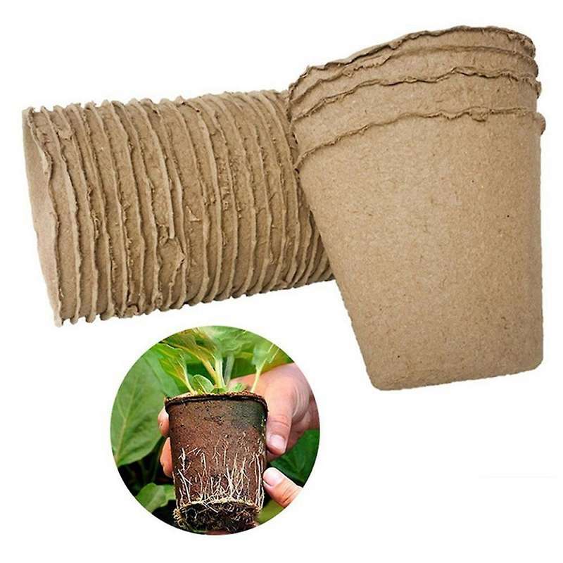 Peat Pots Seed Starter,plant Grow Pot Nursery Cup Home Gardening Tool