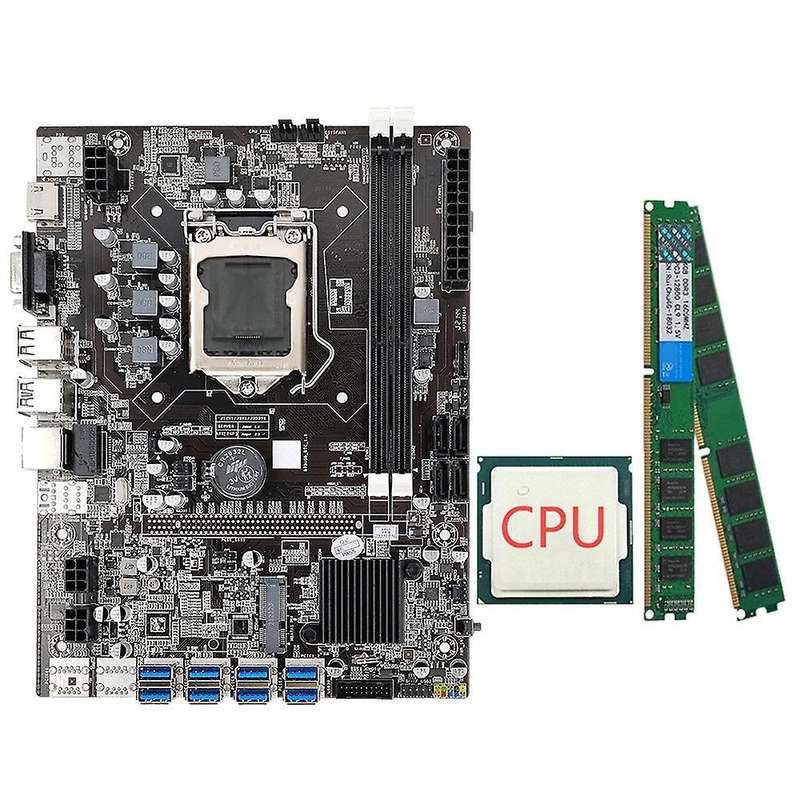 B75 Eth Mining Motherboard+cpu Support Ddr3 B75 Btc Miner Motherboard