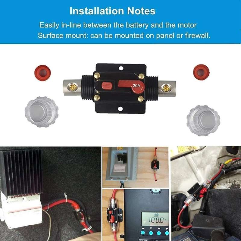 Dc 12v 20a Car Protection Audio Inline Circuit Breaker (12v 20a)