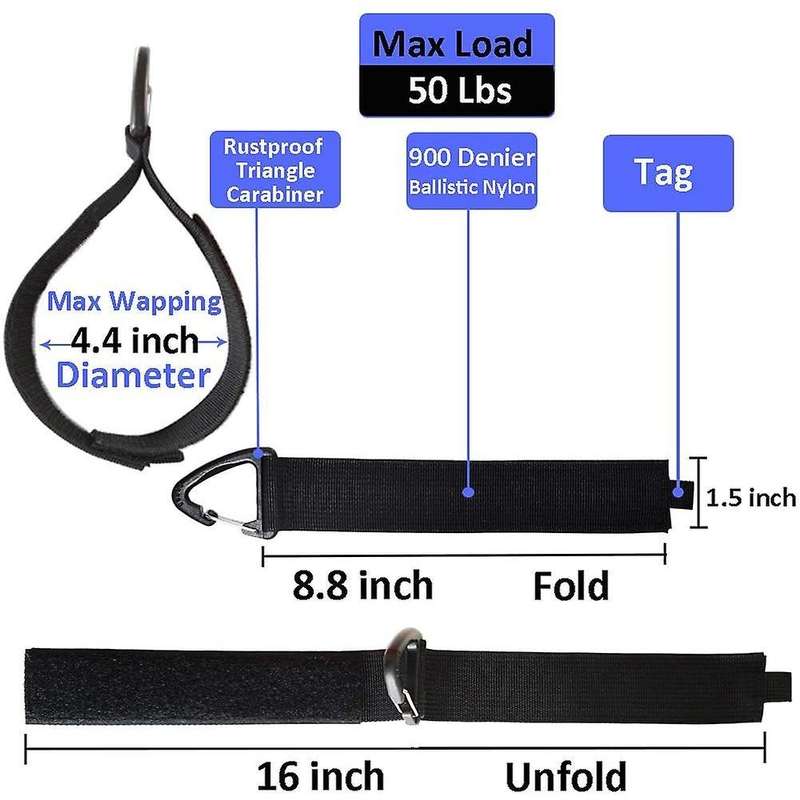 8pc Extension Cord Holder Organizer,16-inch Hook & Hanger with Buckle
