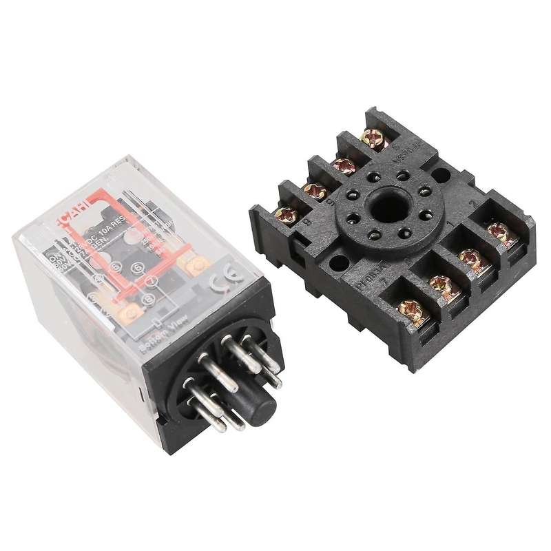 Mk2p-i Clear Shell Dpdt Ac220v Coil Power Relay Socket Base