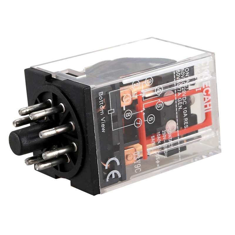 Mk2p-i Clear Shell Dpdt Ac220v Coil Power Relay Socket Base