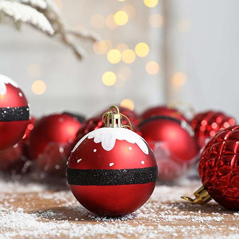 12 Pcs Glitter Christmas Tree Ball Ornaments Baubles Colorful A