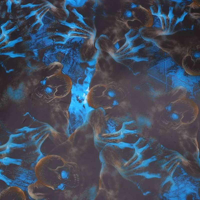 Blue Eyes Water Transfer Skull Film Pva Dipping Hydrographics 0.5mx2m