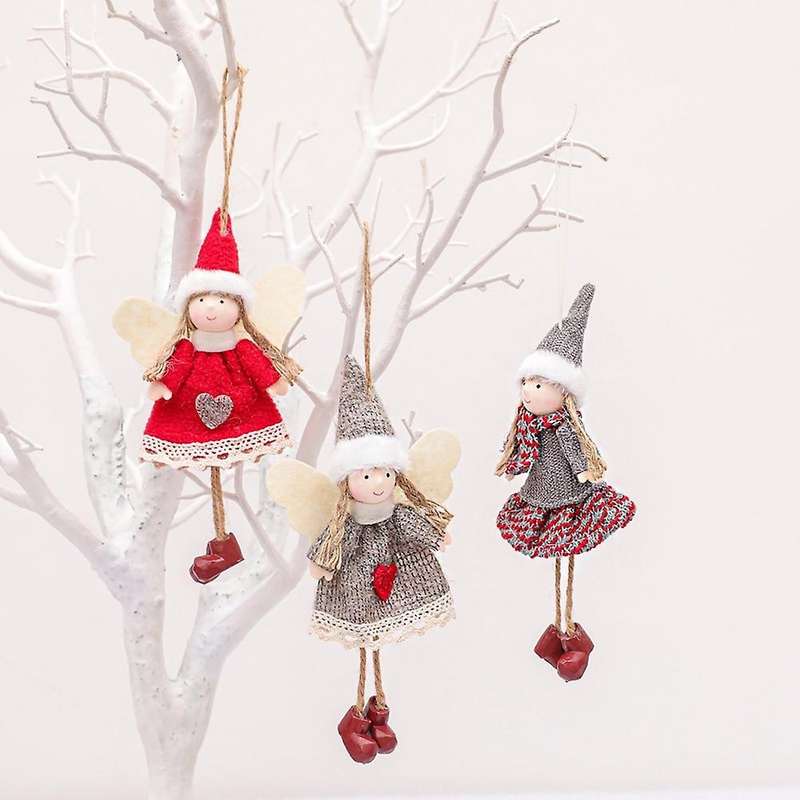 Angel Doll Ornaments Merry Christmas Decorations Gray Skirt Girl