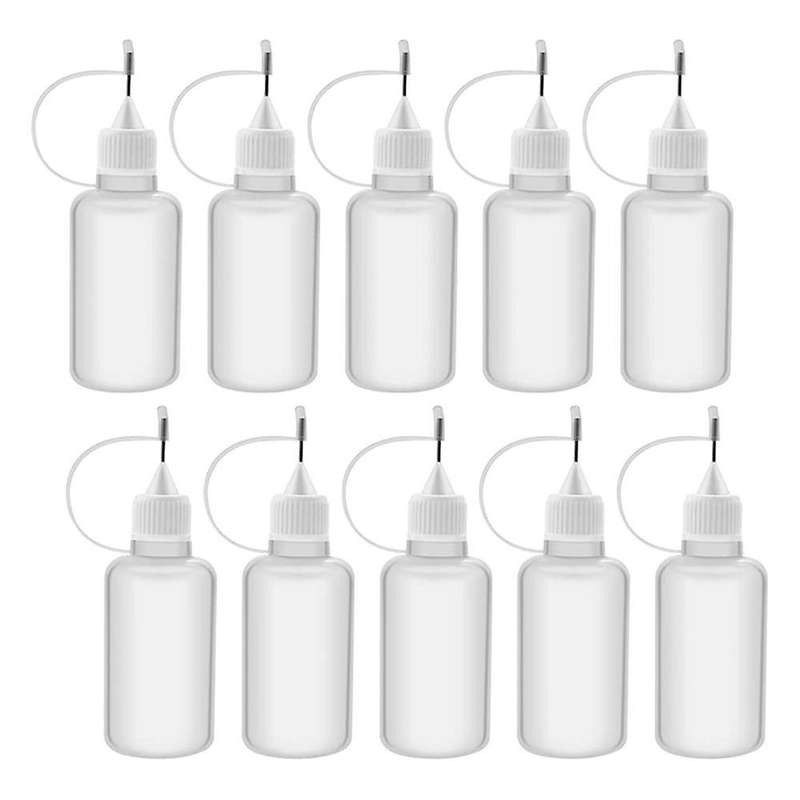 10pcs 30ml Plastic Squeezable Tip Applicator Bottle for Glue Diy