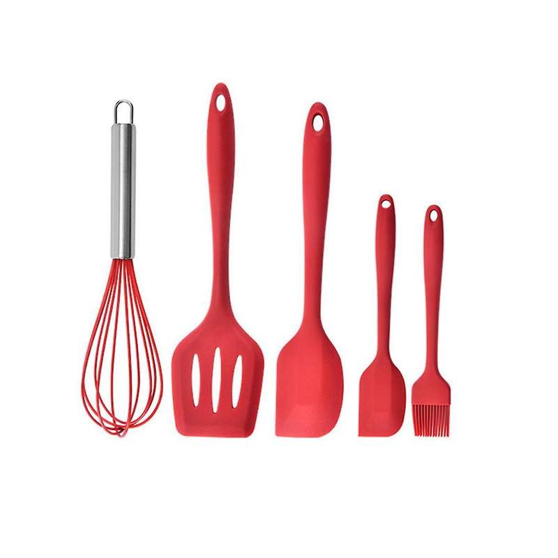 Silicone Set Baking Tools 5-piece Set Spatula Oil Brush Set Red