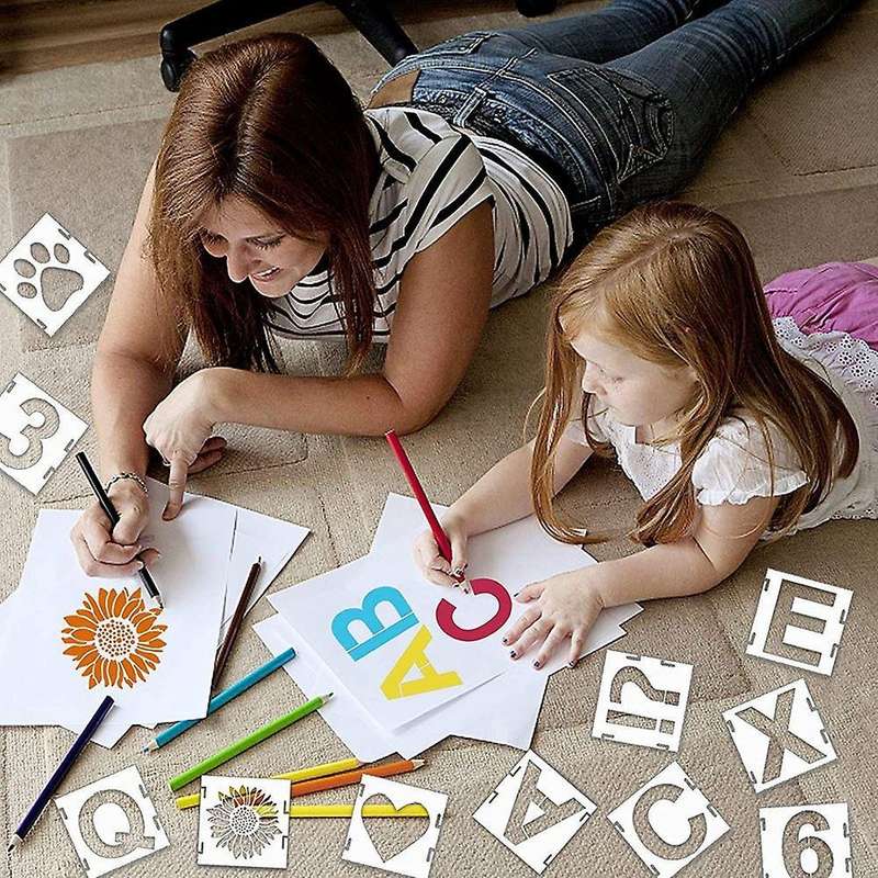 46-piece Letter Template Symbol Digital Craft Template,reusable C