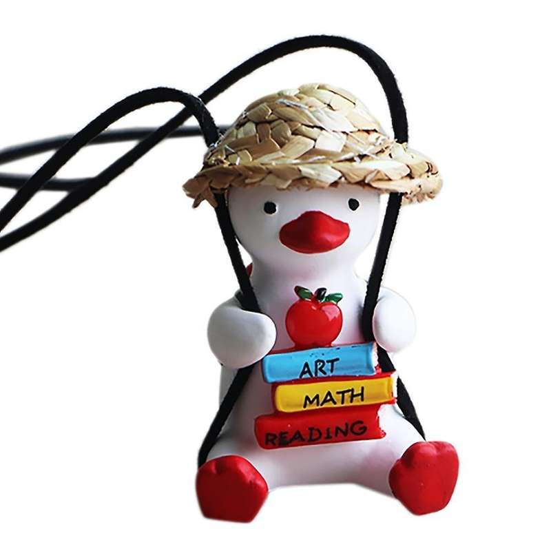 Duck Car Hanging Ornament Cute Duck Rear View Mirror Hanging Pendant