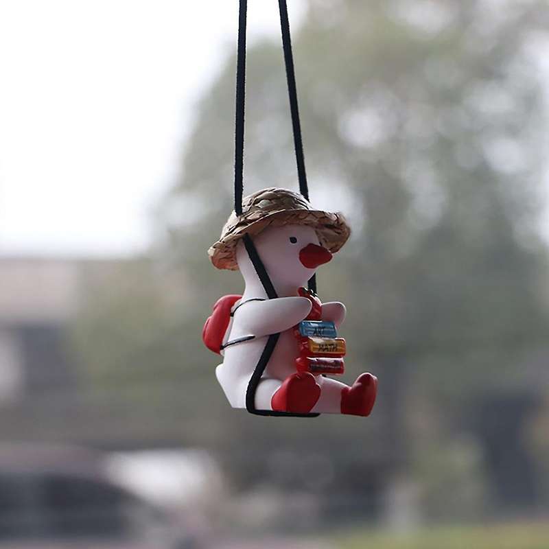 Duck Car Hanging Ornament Cute Duck Rear View Mirror Hanging Pendant