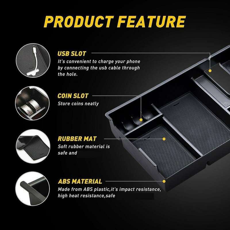 For 2014-2019 2020 Toyota Tundra Armrest Storage Box Tray Glove Box