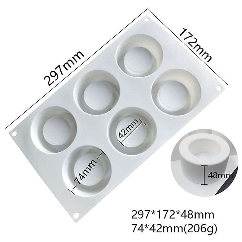 6 Compartments Silicone Pudding Cup Cake Mold Diy Baking Mold