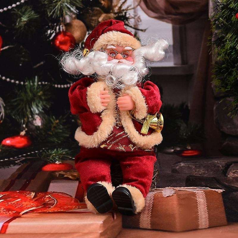Goods Sitting Santa Doll Home Furnishing Xmas Decor Red