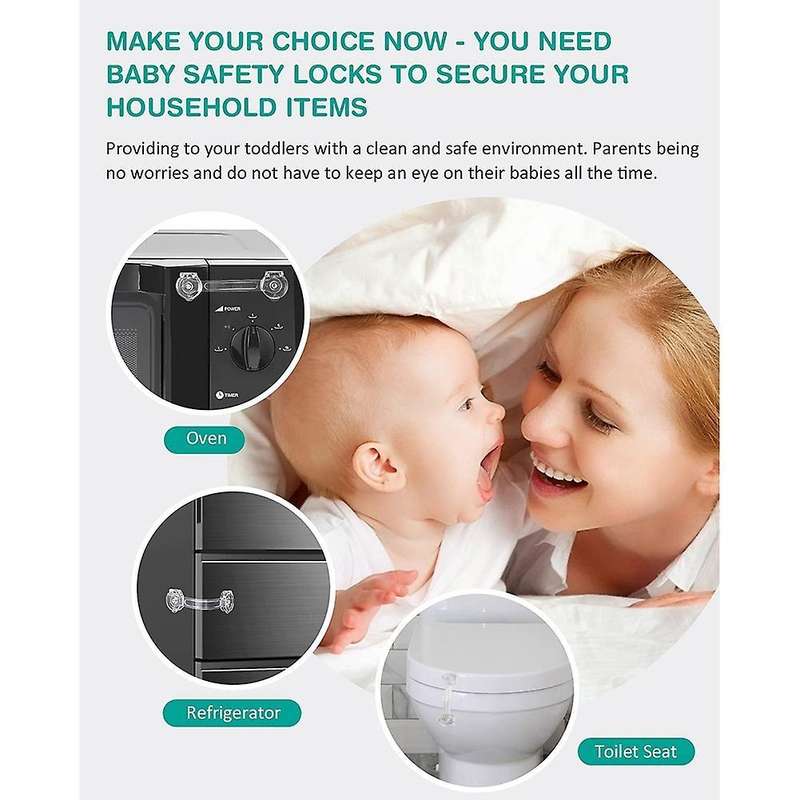 Cabinet Locks for Babies, Baby Proofing Safety Locks, 10 Pack