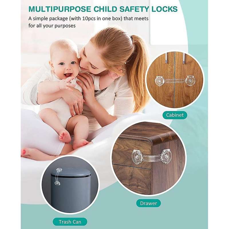 Cabinet Locks for Babies, Baby Proofing Safety Locks, 10 Pack