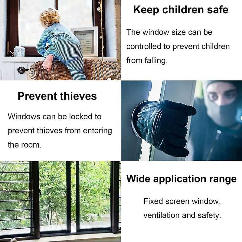 4sets Sliding Window Locks,with Key for Home,office and Public Places