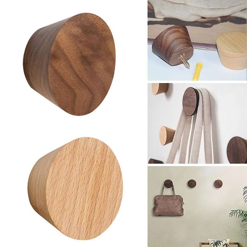 Nordic Living Room Round Wood Coat Hook Wall Decoration Hook B