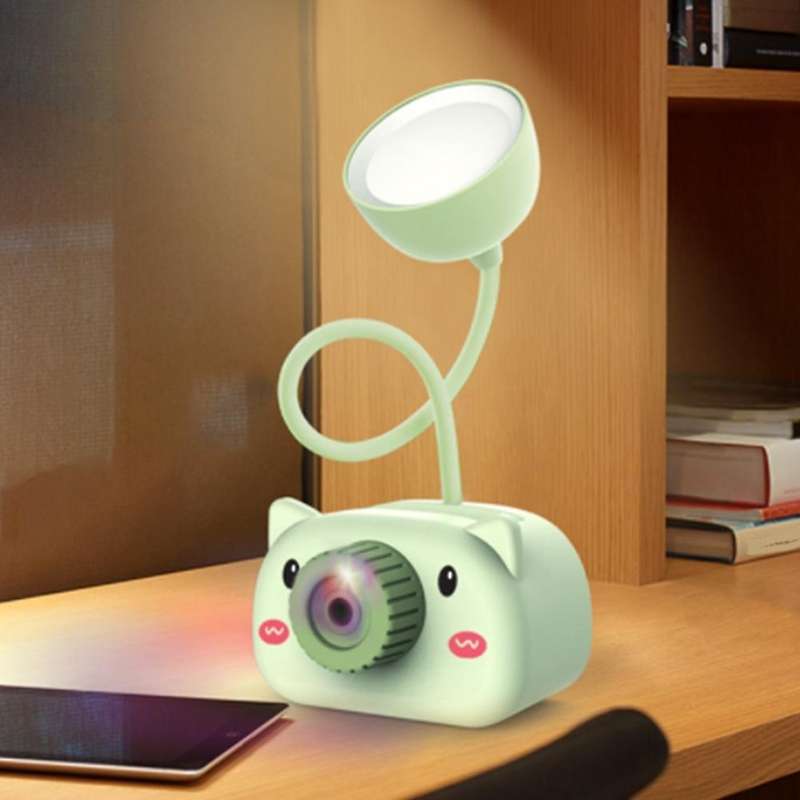 Led Usb Rechargeable Table Desk Lamp Cute Cartoon Pen Holder