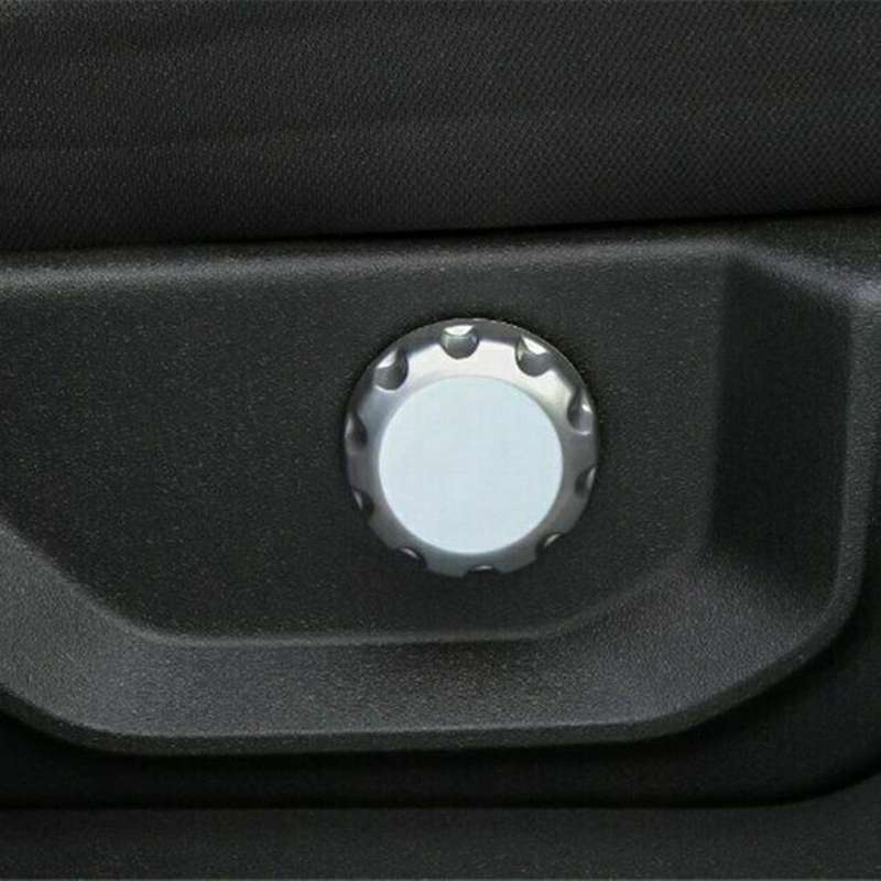 Passenger Seat Lumbar Support Adjuster Knob Button Trim Cover, Silver