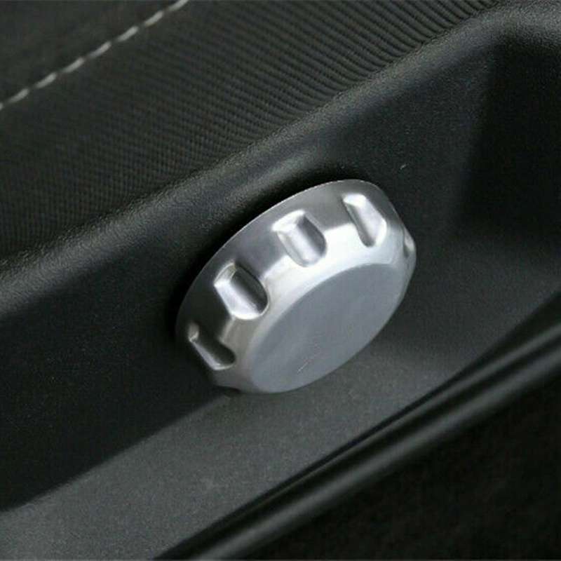 Passenger Seat Lumbar Support Adjuster Knob Button Trim Cover, Silver