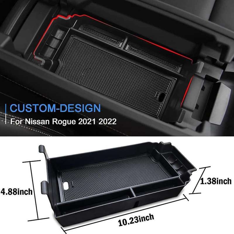 Center Console Organizer Tray for Nissan Rogue T33 2021 2022, Black