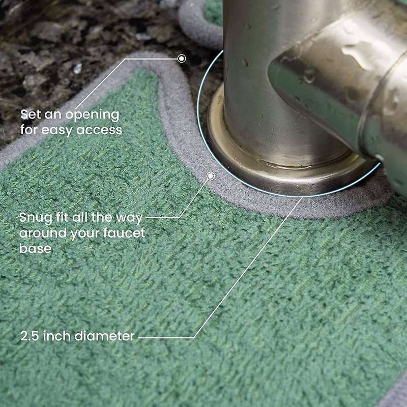 Faucet Absorbent Mat for Kitchen, Water Splash Guard Behind Faucet