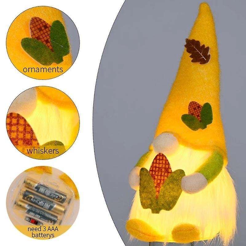 Fall Gnome Swedish Elf Dwarf with Led Light Thanksgiving Day Gift-b