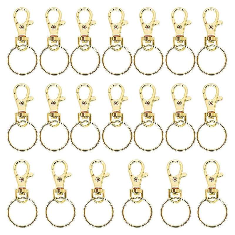 20pcs Swivel Clasps Metal Keyring for Lanyard Key Rings Crafting