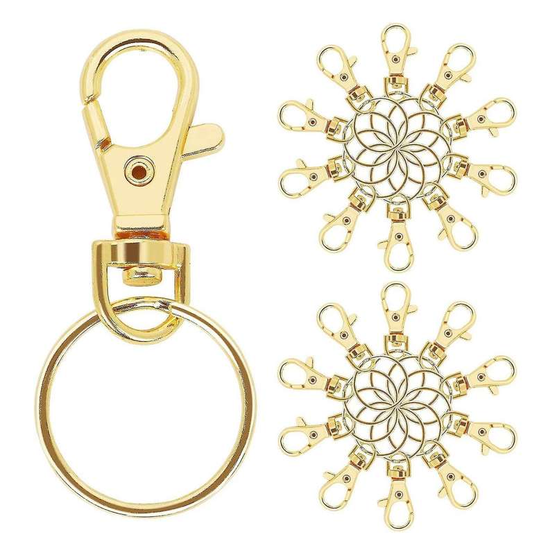 20pcs Swivel Clasps Metal Keyring for Lanyard Key Rings Crafting