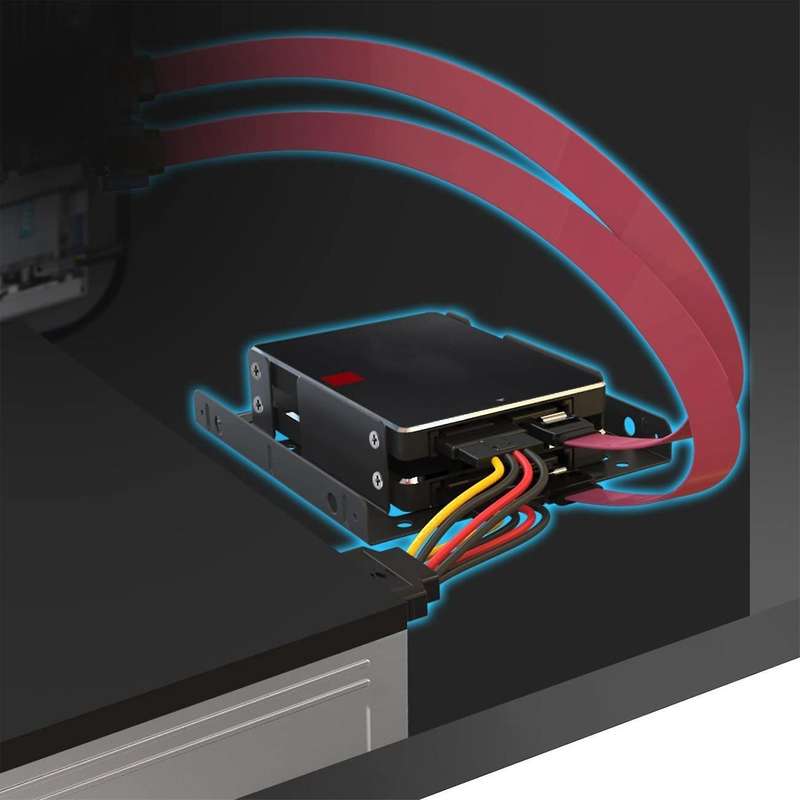 2 Bay 2.5 to 3.5 Inch Hdd Ssd Metal Mounting Kit Adapter Bracket
