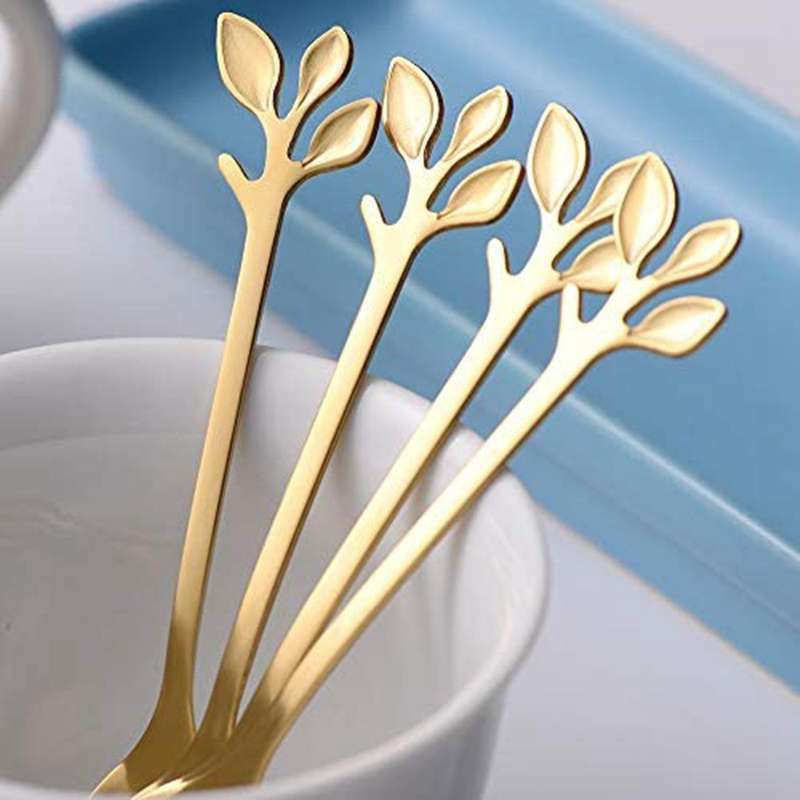 16pcs Dessert Spoon and Fork Set Creative Fruit Fork -silver