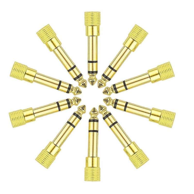 1pcs Earphone Head Connector Plug 6.35 Mm Male to 3.5mm Female