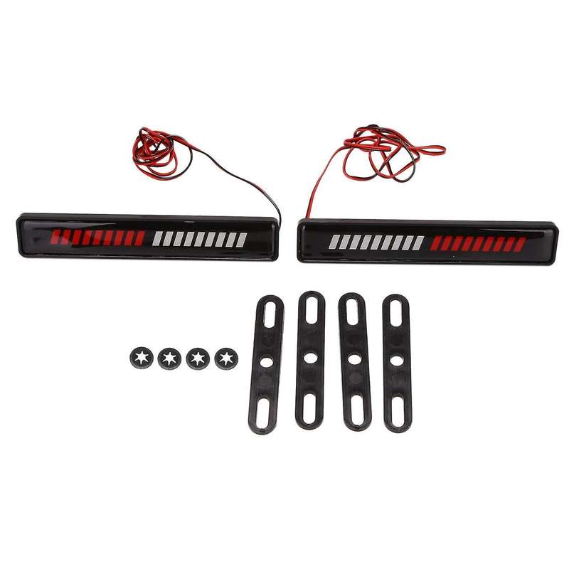 Pair Red + White Light Front Bumper Grilles Lights for Bmw Ford