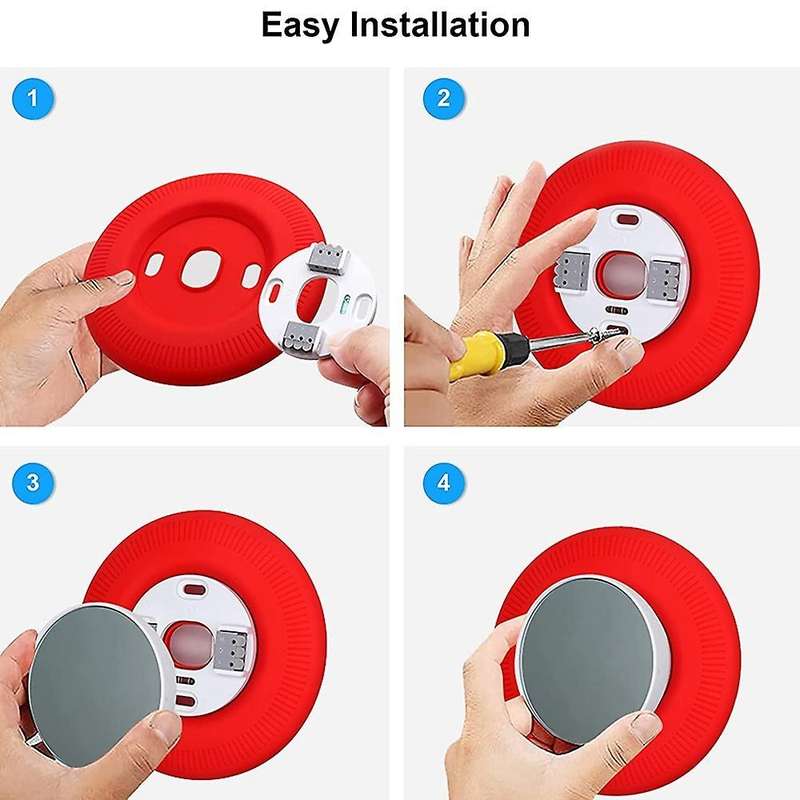For 2020 Nest Thermostat Bracket Siding Cover Silicone Plate (red)