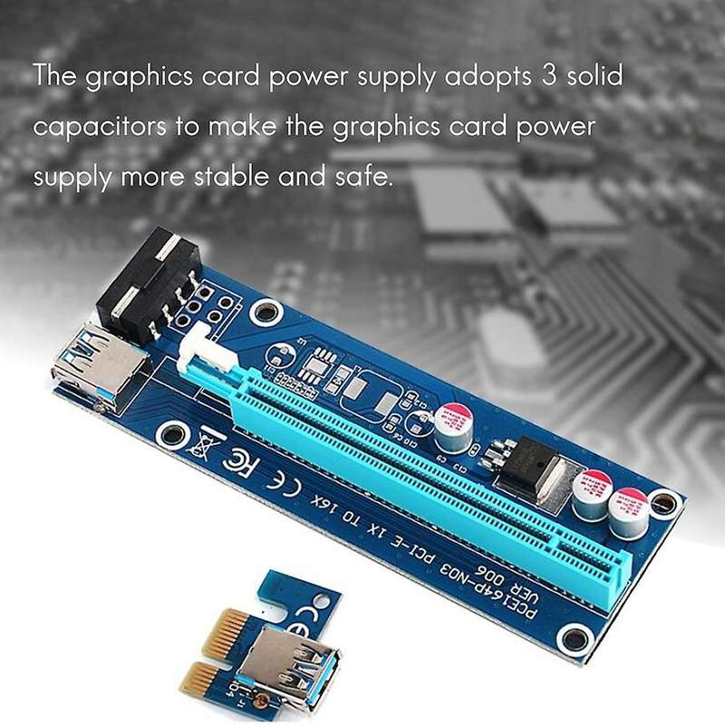 Large 4pin Graphics Extension Cable Adapter Card Set for Btc Mining