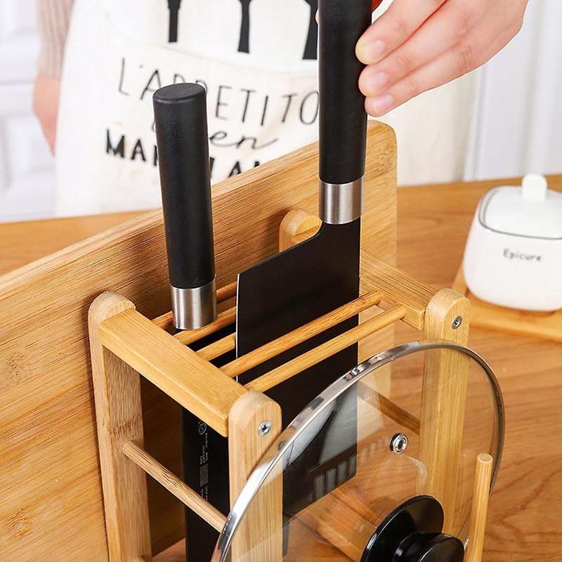 Household Goods Wooden Storage Racks, Kitchen Knives, Cutting Board