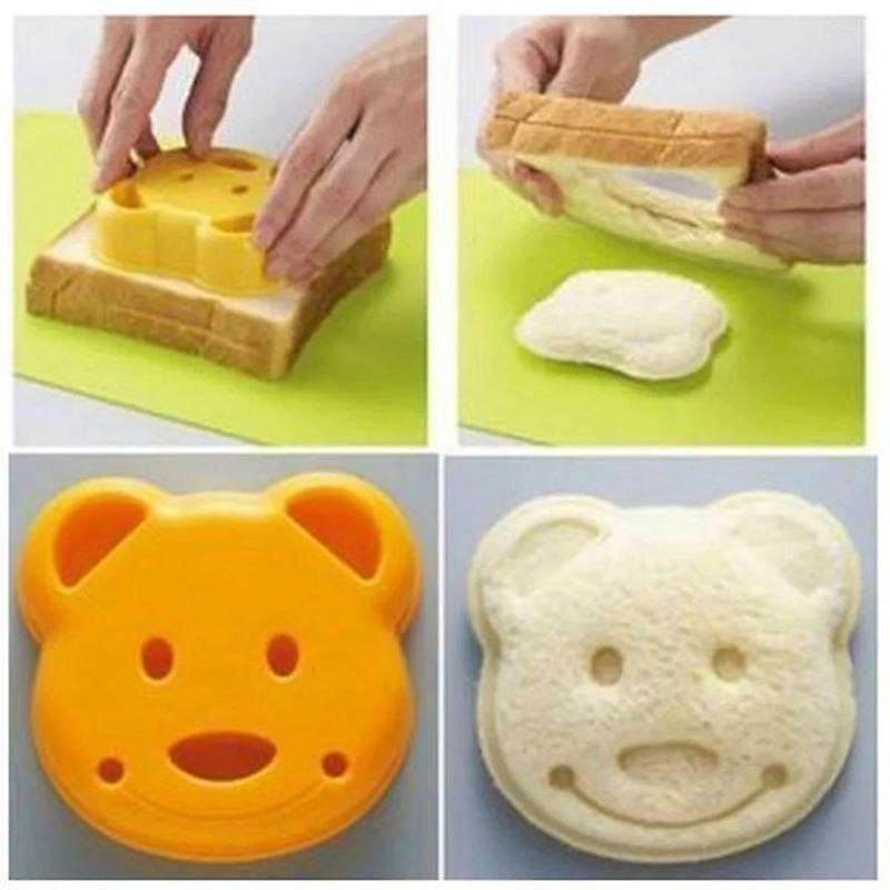 5pcs Bear Shape Sandwich Mold Cutter, Bread Sandwich Shapers for Kids