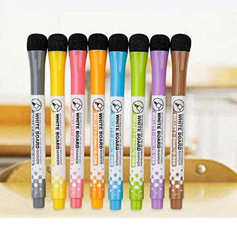 8pcs Magnetic Erasable Whiteboard Pens with Eraser Cap Board Markers