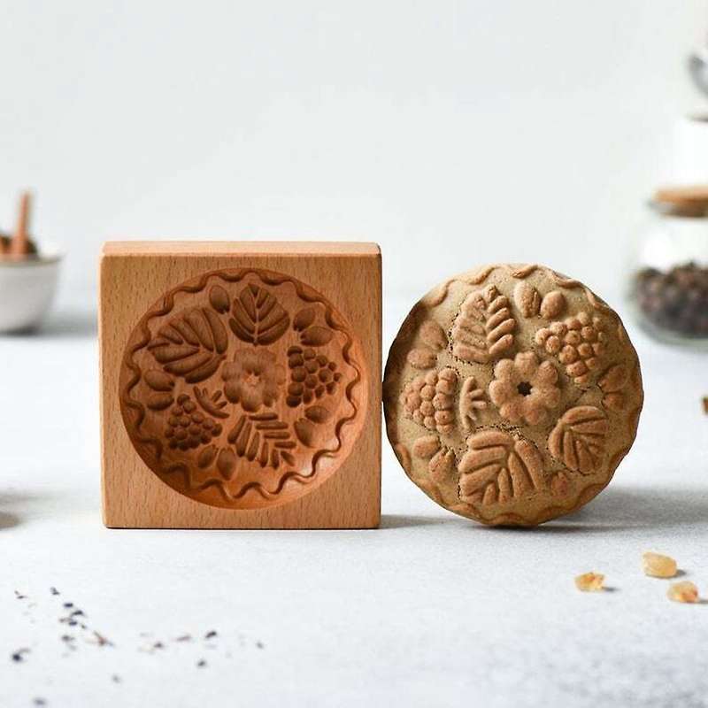 Cookie Mold Shortbread Molds Wooden Biscuit Cutter Cookie B