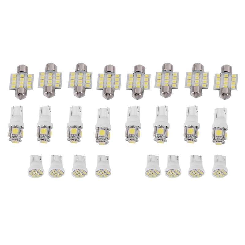 22 Pcs White Led Lights Interior for T10 & 31mm Dome Plate Lamp
