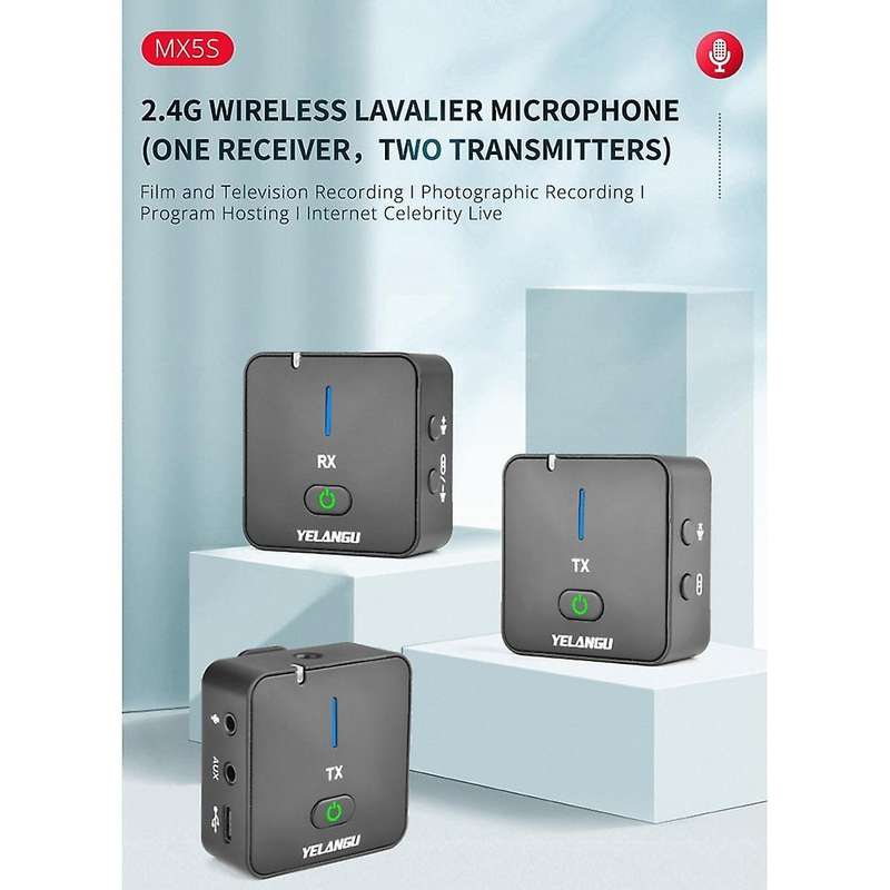 Yelangu Mx5s Lavalier 2.4g Wireless Microphone for Iphone/xiaomi