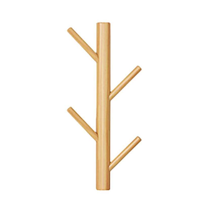 Hanging Coat Rack Modern Wall-mounted Vertical Wooden Hat Hooks C