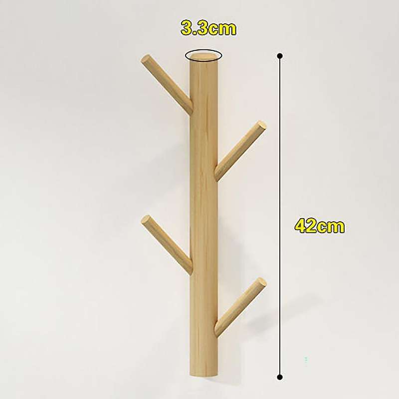 Hanging Coat Rack Modern Wall-mounted Vertical Wooden Hat Hooks C