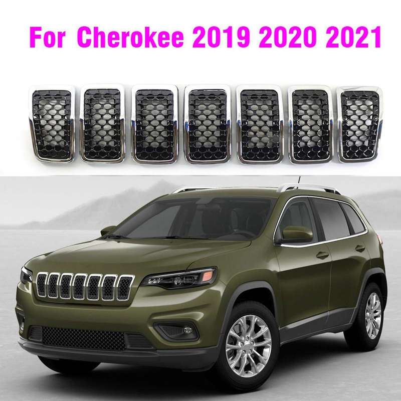 7pcs Front Radiator Grille Insert Kit Central Grille Mesh Grille