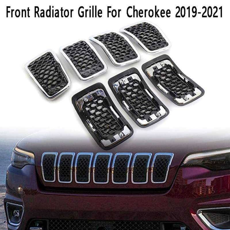7pcs Front Radiator Grille Insert Kit Central Grille Mesh Grille