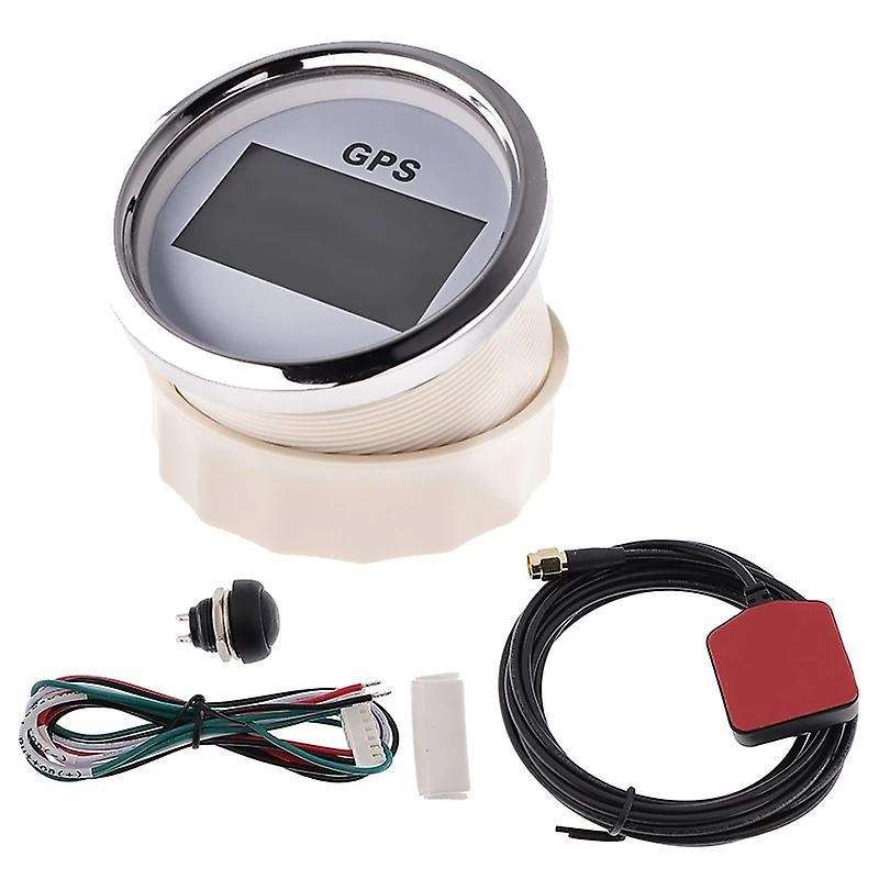 85mm Gps Speedometer with 7 Color Backlight Lcd Display Silver+black