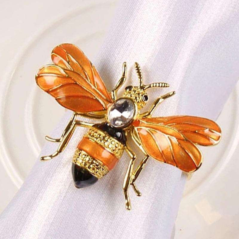 6pcs Napkin Buckle Alloy Green Insect Dragonfly Napkin Ring
