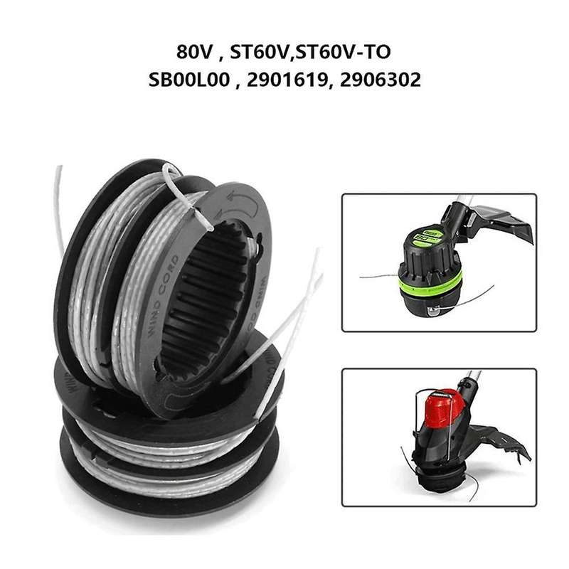 2pack for Greenworks Sb00l00 St60v St60v-t0 String Trimmer Line