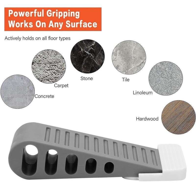 2pcs Rubber Door Stop Wedge Security Door Stoppers Works On All Floor