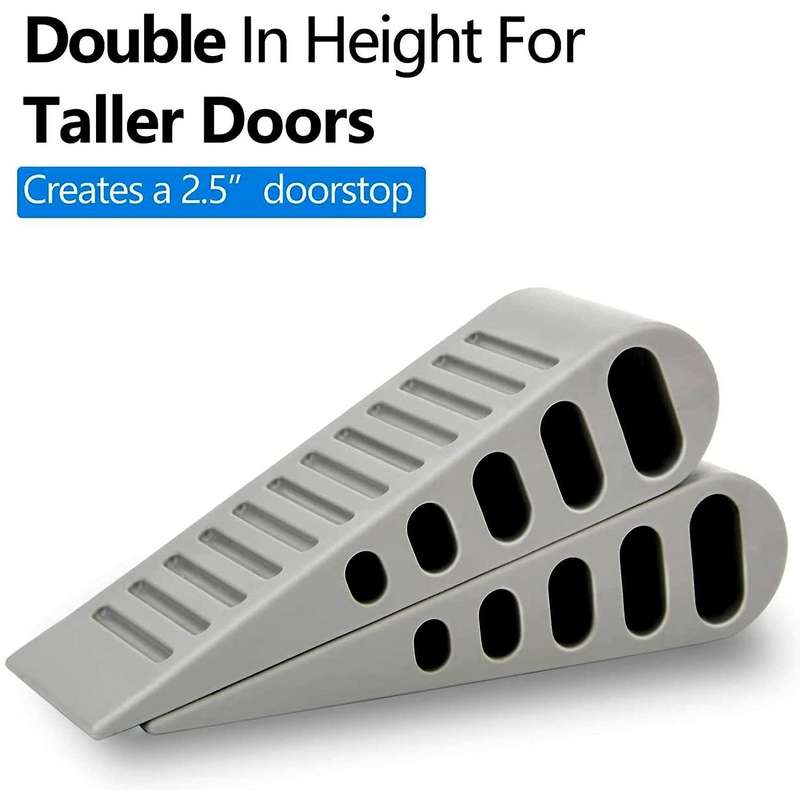 2pcs Rubber Door Stop Wedge Security Door Stoppers Works On All Floor
